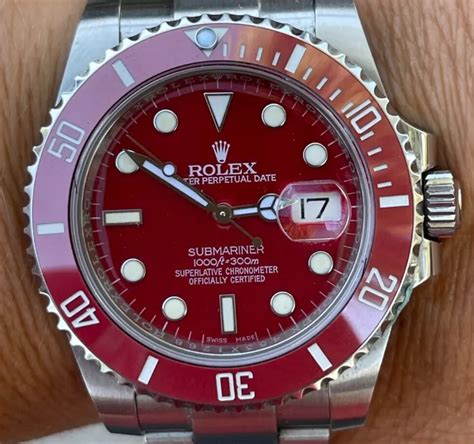 rolex submarinr red|Rolex red submariner for sale.